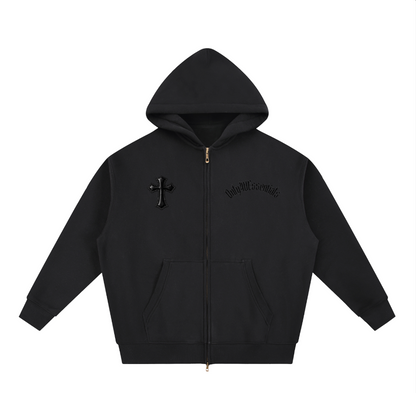 Essential Oversized Fleece Boxy Zip-Up