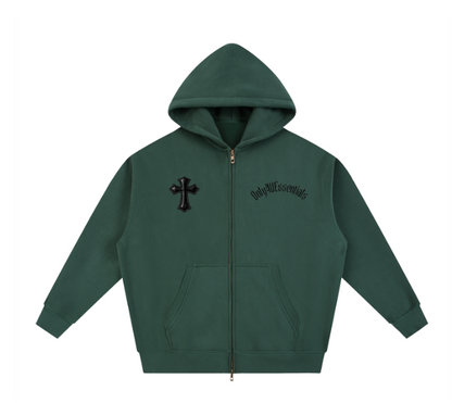 Essential Oversized Fleece Boxy Zip-Up